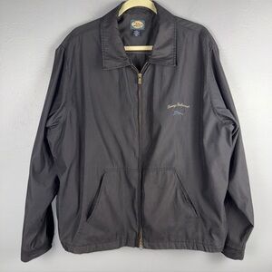 Vintage Tommy Bahama Black Harrington Bomber Jacket Men’s Large Fleece Lined